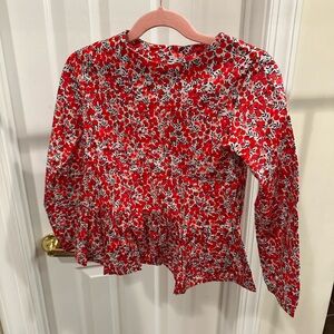 Jacadi Red and White Floral Blouse for girls - size: 6 years